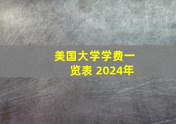 美国大学学费一览表 2024年